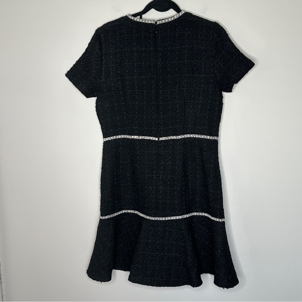 Ann Taylor Black Tweed Mini Dress with Contrast Trim - Picture 11 of 13